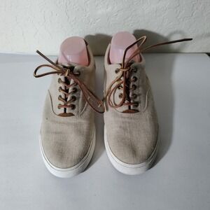 POLO RALPH LAUREN Vaughn Flax Linen Mens Casual Deck Shoes Sneakers  9.5D